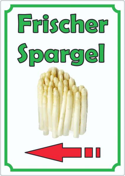 Werbeaufkleber Aufkleber Spargel Hochkant mit Pfeil links