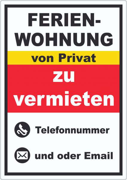 Ferienwohnung zu vermieten von Privat Hochkant Aufkleber