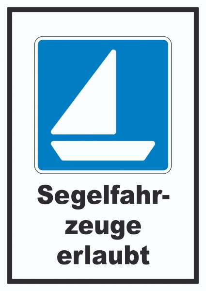 Segelboote erlaubt Segeln Symbol Text