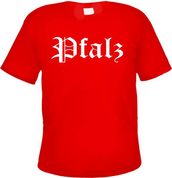 Pfalz Herren T-Shirt - Altdeutsch - Rotes Tee Shirt