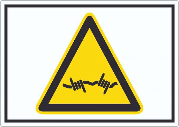 Achtung Stacheldraht Symbol Aufkleber