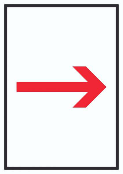 Richtungspfeil rechts Schild hochkant rot weiss schwarz Pfeil