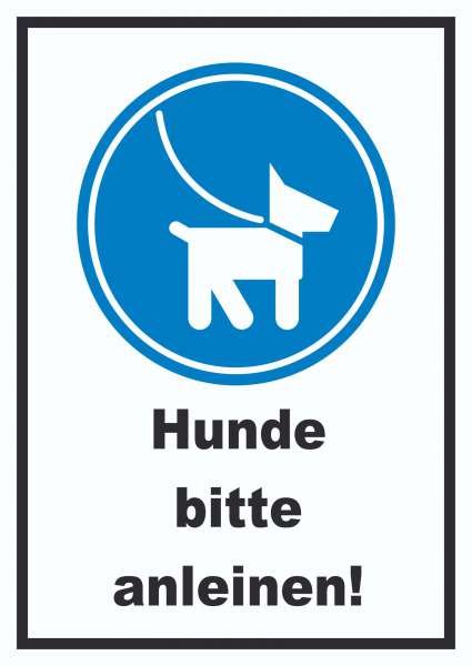 Hunde bitte anleinen Schild