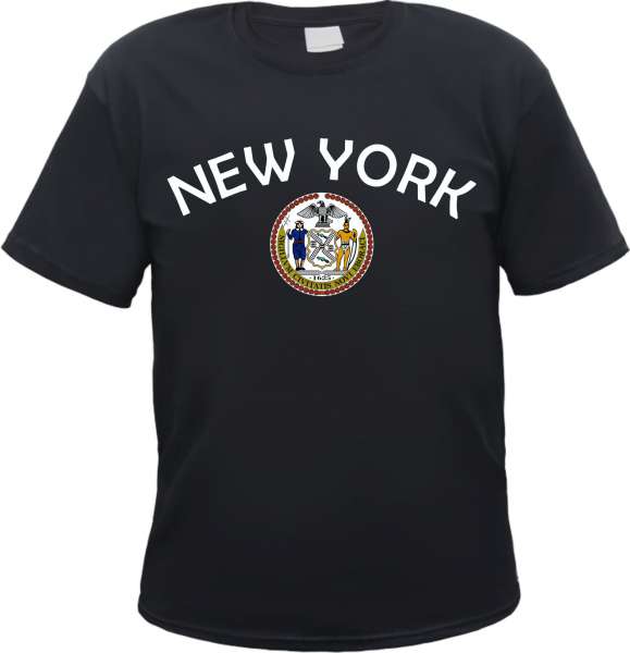 New York Herren T-Shirt - mit Siegel Druck - Tee Shirt