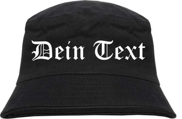 Fischerhut - Bucket Hat mit Wunschtext - Altdeutsch - bedruckt -