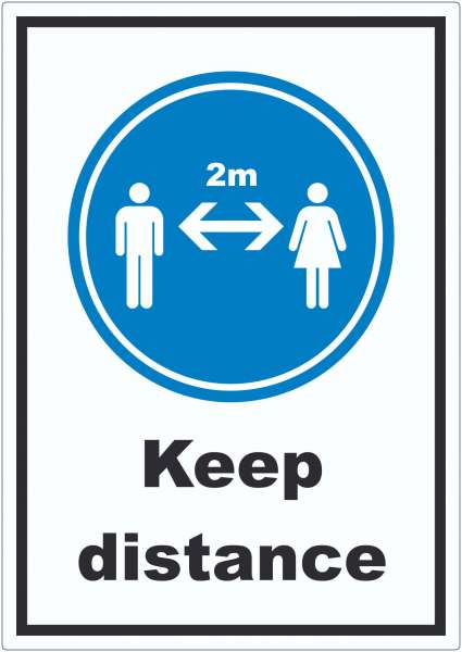 Keep distance Symbol und Text Aufkleber