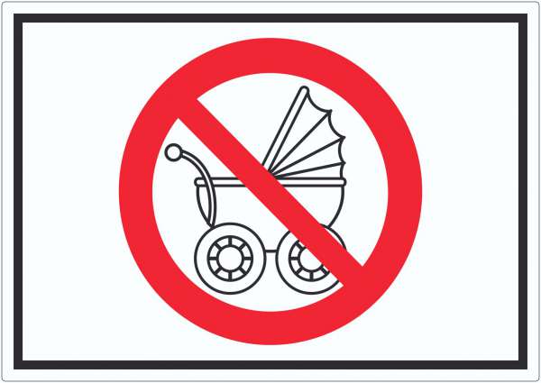 Aufkleber Kinderwagen abstellen verboten Symbol