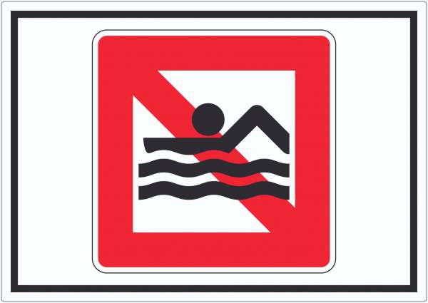 Schwimmen und Baden verboten Symbol Aufkleber
