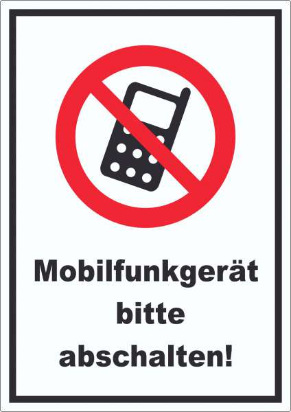 Handy aus Mobilfunkgerät abschalten Aufkleber