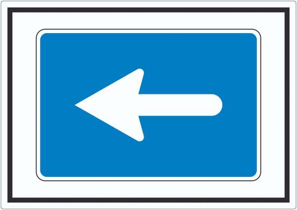 In Pfeilrichtung fahren links Symbol Aufkleber