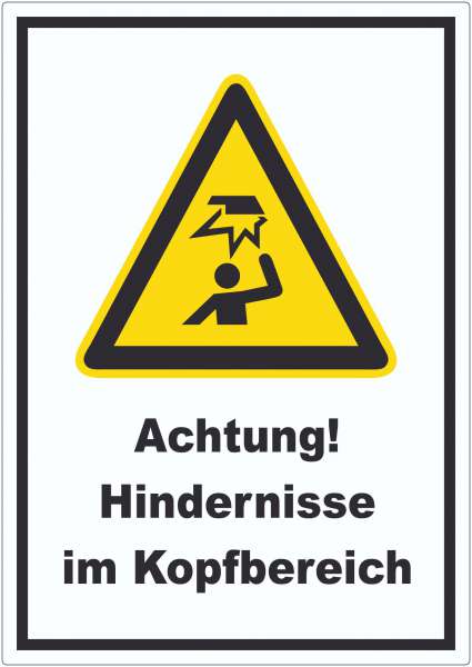 Achtung Hindernisse im Kopfbereich Aufkleber