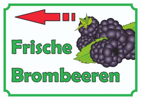 Verkaufsschild Schild Brombeeren links