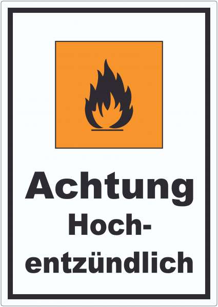 Aufkleber Gefahrensymbol Hochentzündlich Flamme