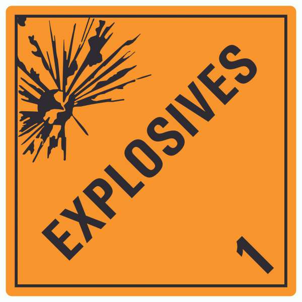 Aufkleber Quadrat Explosionsgefahr Symbol Explosives
