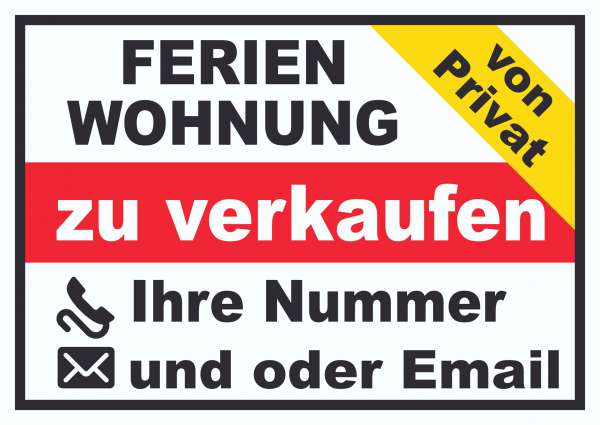 Ferienwohnung zu verkaufen von Privat Schild