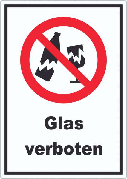 Aufkleber Glas verboten