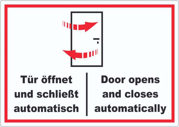 Aufkleber Tür automatisch Door automatic