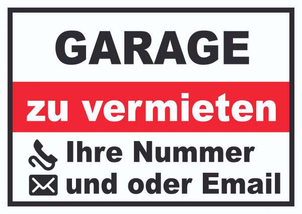 Garage zu vermieten Schild