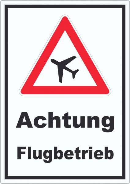 Aufkleber Achtung Flugbetrieb