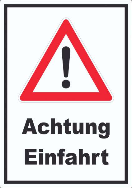 Achtung Einfahrt Symbol Aufkleber