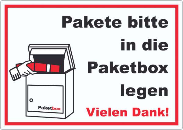 Pakete Paketbox Aufkleber