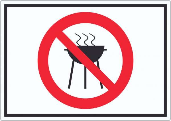 Grillen verboten Symbol Aufkleber