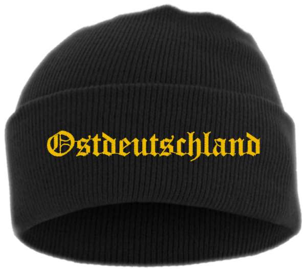Ostdeutschland Umschlagmütze - Stickfarbe Gold - Mütze bestickt