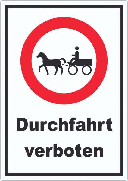Durchfahrt verboten Kutsche Aufkleber