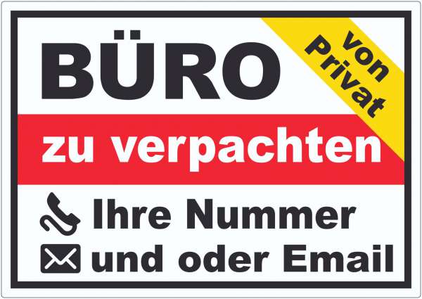 Büro zu verpachten von Privat Aufkleber