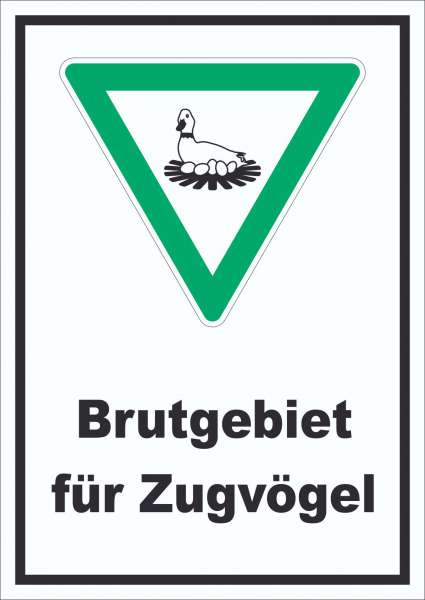 Brutgebiet für Zugvögel Schild