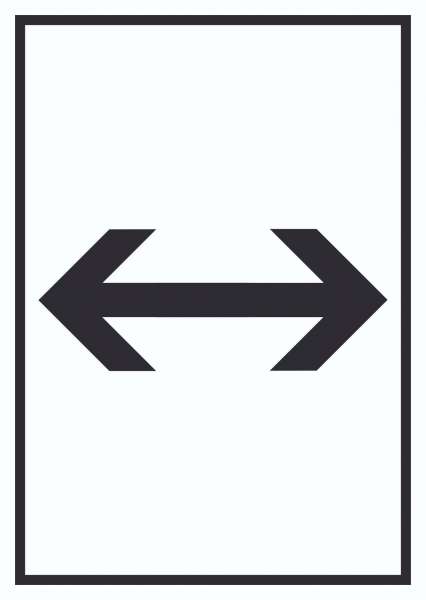 Richtungspfeil rechts links Schild hochkant schwarz weiss Pfeil