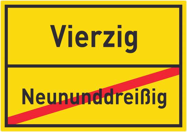 Vierzig Neununddreißig Aufkleber Ortsaufkleber