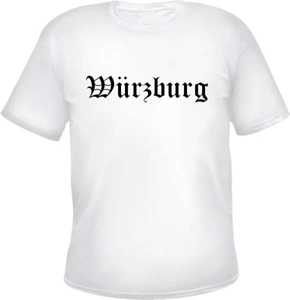 Würzburg Herren T-Shirt - Altdeutsch - Weißes Tee Shirt