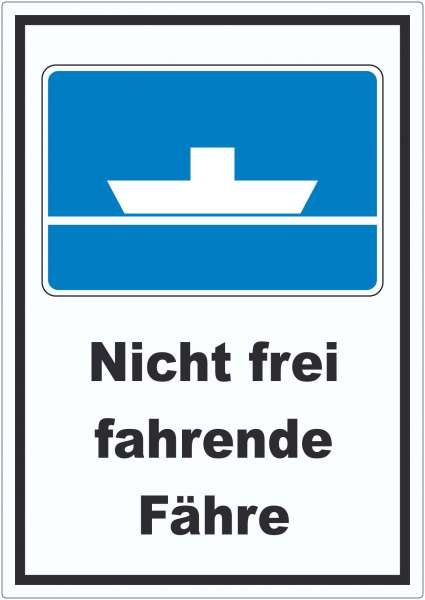 Nicht frei fahrende Fähre Symbol und Text Aufkleber