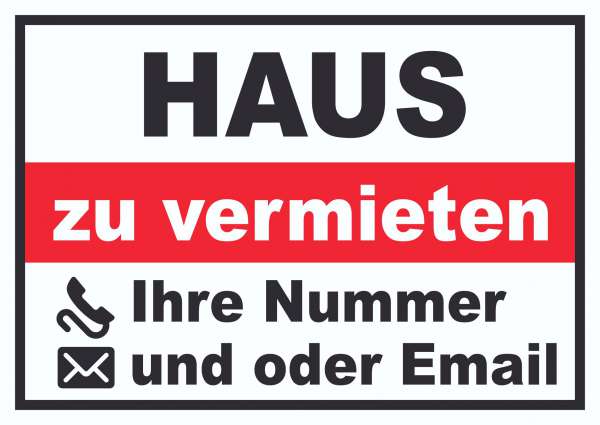 Haus zu vermieten Schild