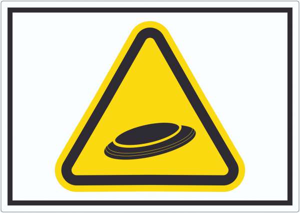 Vorsicht Frisbee Aufkleber Symbol