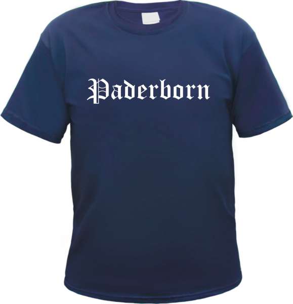 Paderborn Herren T-Shirt - Altdeutsch - Blaues Tee Shirt