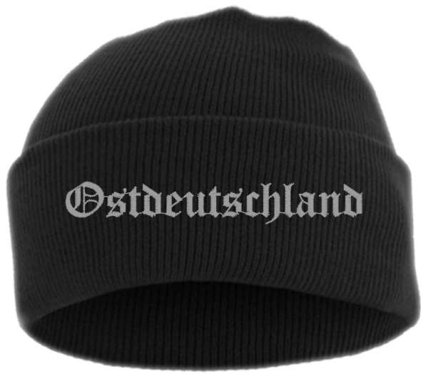 Ostdeutschland Umschlagmütze - Stickfarbe Grau - Mütze bestickt