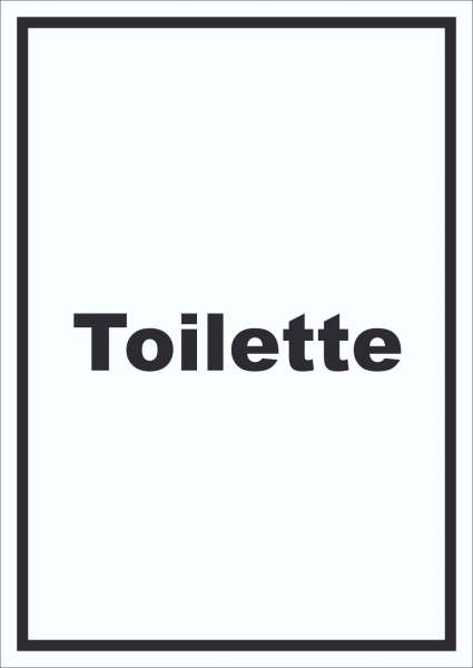 Toilette Schild mit Text Klo WC hochkant