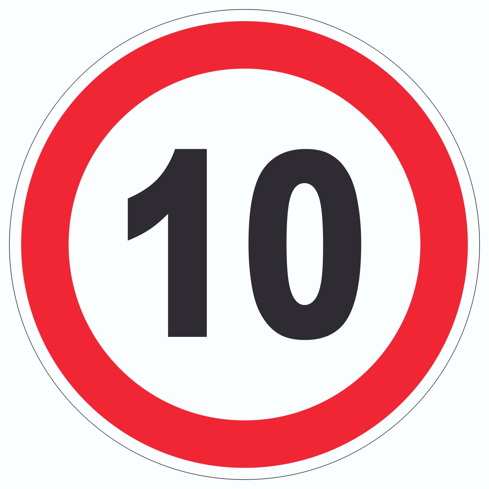 Geschwindigkeitsaufkleber ‚10 Km/h‘, 75 Mm Durchmesser – Witterungsbeständig, Für Innen & Außen