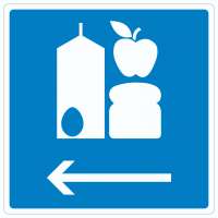 Shop Aufkleber Quadrat mit Pfeil links Shop Aufkleber Quadrat mit Pfeil links