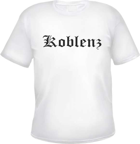 Koblenz Herren T-Shirt - Altdeutsch - Weißes Tee Shirt