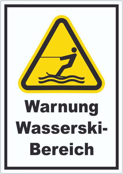 Aufkleber Warnung Wasserski-Bereich