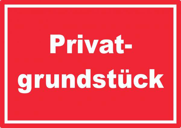 Privatgrundstück Aufkleber weiß-rot