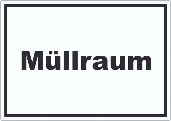 Müllraum Aufkleber mit Text Abfall Mülltrennung waagerecht