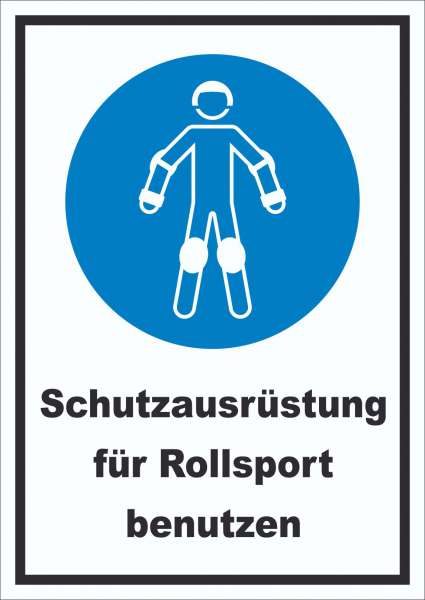 Schutzausrüstung für Rollsport benutzen Schild