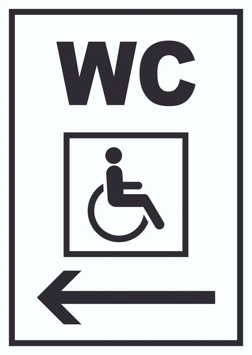 WC Behinderten links Schild | HB-Druck Schilder, Textildruck