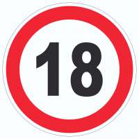Zutritt ab 18 Jahre Aufkleber Kreis Zutritt ab 18 Jahre Aufkleber Kreis