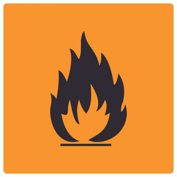 Aufkleber Quadrat Gefahrensymbol Entzündbar Symbol Brand Flamme