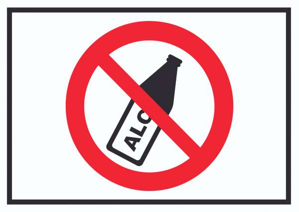 Alkohol verbot Symbol Schild